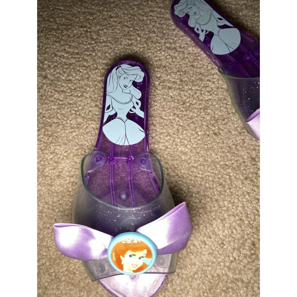 Disney Princess Ariel The Little Mermaid Purple Glitter Dress Up Play Shoes - Picture 3 of 5